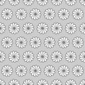 Seamless shades of gray repeat pattern with abstract flower heads, cupcake or ice-cream tops, or marshmallows.