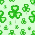 Seamless shamrocks with hearts