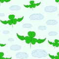 Seamless shamrocks in the sky