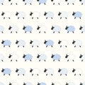 Seamless sheep cartoon pattern