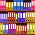 Seamless shelfs with many-coloured folders