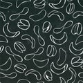 Seamless with Shelled Pistachio Nuts and Potato Chips. Isolated on a Black Chalkboard Background. Doodle Cartoon Hand Royalty Free Stock Photo