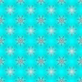 Seamless shining snowflakes on turquoise background for christmas, new year, Snowflake element seamless pattern illustration