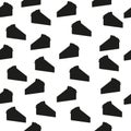 Seamless silhouette pattern of slices cakes hand drawn Royalty Free Stock Photo
