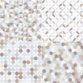 Seamless silver geometric tiles pattern