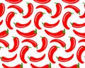 Seamless simple chili pepper pattern simple ornament. Vector illustration Royalty Free Stock Photo