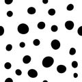 Seamless simple dots pattern. Dalmatian texture.