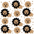 Seamless simple lion animal vector design