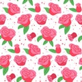 Seamless simple pattern with roses