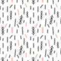 Seamless simple vector graphics pattern. Tile Christmas background with pine-tree. Merry Christmas!