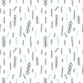 Seamless simple vector graphics pattern. Tile Christmas background with pine-tree. Wrapping paper texture.