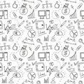 Seamless sketch of business doddle elements Royalty Free Stock Photo