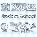 Seamless sketch of education doddle elements on Royalty Free Stock Photo