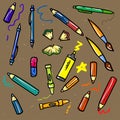 Seamless sketch of education doddle elements on Royalty Free Stock Photo