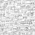 Seamless sketch pattern for street trade