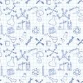 Seamless sketch of science doddle elements. Royalty Free Stock Photo