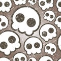 Seamless skull background with dirty texture