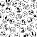 Seamless skull pattern for Halloween. Holidays wallpaper