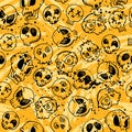 Seamless skull pattern for Halloween. Holidays wallpaper