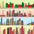 Seamless skyscraper building pattern