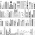 Seamless skyscraper building pattern Royalty Free Stock Photo