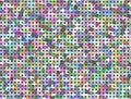 Seamless small Black Polka Dots, Colored squares Background