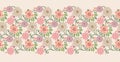 Seamless small vector flower border design