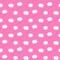 Seamless smiling pink cloud pattern