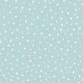 Seamless snow pattern on a blue background. Falling snow on blue. Vector seamless background.