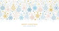 Seamless snowflake border, Christmas design Royalty Free Stock Photo