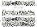 Seamless snowflake border collection, xmas set