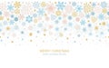 Seamless snowflake border, xmas header or banner Royalty Free Stock Photo