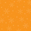 Seamless snowy orange background. Vector image. Packaging Wallpaper banner