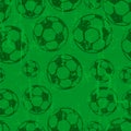 Seamless soccer ball / football background, grungy vector