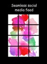 Seamless social media feed editable template. Endless puzzle grid for business profiles