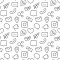 Seamless sosial life icons pattern on white background Royalty Free Stock Photo