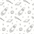 Seamless space pattern Royalty Free Stock Photo