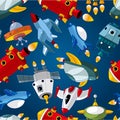 Seamless spaceship pattern