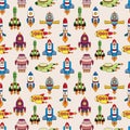 Seamless spaceship pattern