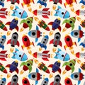 Seamless spaceship pattern