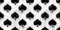 Seamless spades playing card suit pattern painted with black and white paint