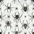 Seamless Spider Pattern Design for Halloween Backgrounds Royalty Free Stock Photo
