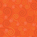 Seamless Spirals Dots Orange Yellow Background Abstract Pattern 1