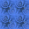 Seamless spirals pattern blue gray overlaying blurred
