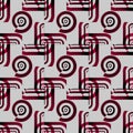 Seamless spirals pattern gray red brown black