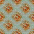 Seamless spirals pattern orange gray pink green