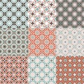 Seamless spirograph geometric patterns. Set of colorful variations. Royalty Free Stock Photo