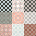 Seamless spirograph geometric patterns. Set of colorful variations.