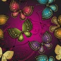 Seamless spring dark purple pattern