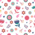 Seamless Spring Floral Pattern. Pastel Colors. Royalty Free Stock Photo